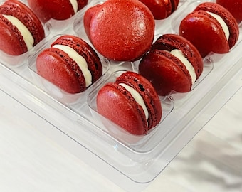 Red Velvet Mini Macarons - Perfect for Decorating Cupcakes, Cakes, Ice Cream, and More!