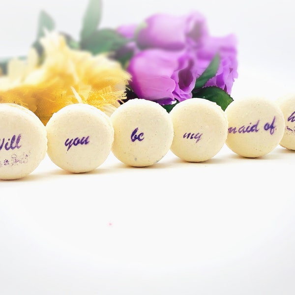 Will you be my maid of honor French Macaron Set (6 Pack) | Bridesmaid Proposal/ Gift