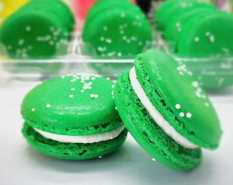 Lime Macarons (6 Pack) | Ideal for celebratory events.