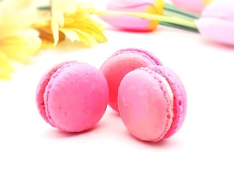 6 Pack  raspberry French macarons