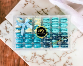 Blue Vibe: A Flavorful Quartet of French Macarons in One Set | 36 Pack