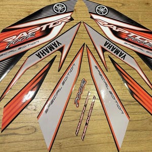 Yamaha Raptor 700 2007 Special Edition Full Graphics Decals. Black / Orange