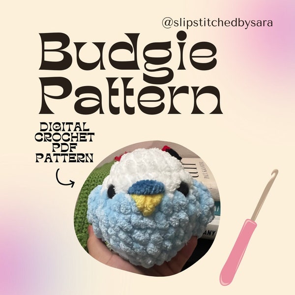Crochet Budgie Parakeet Pattern Beginner Friendly - Digital PDF Pattern