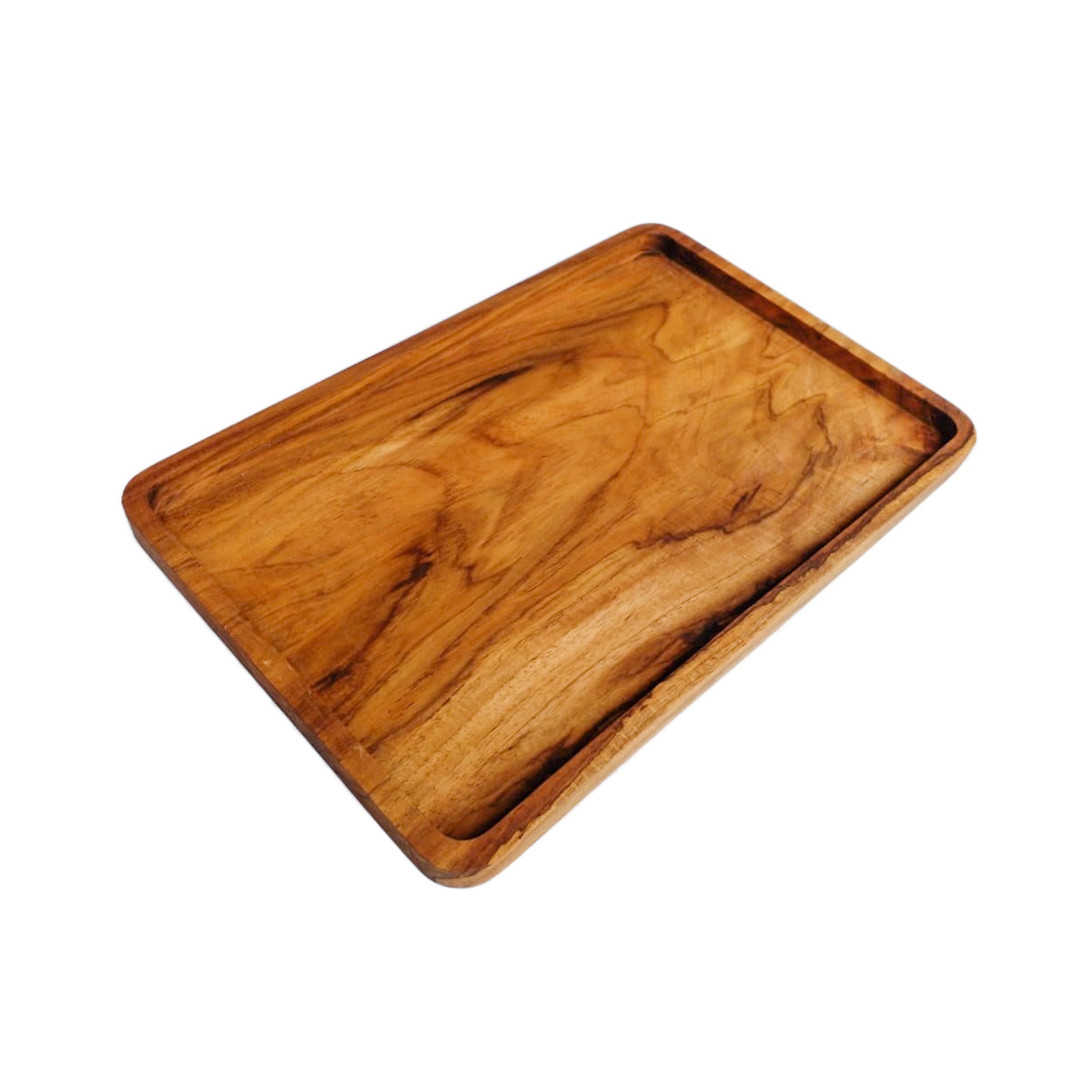 Handmade Teak Wood Serving Tray With Rounded Corners Etsy