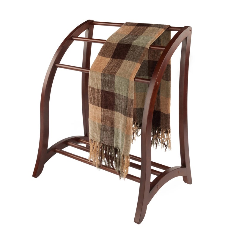Elegant Wooden Blanket Rack Stylish Storage for Quilts Etsy