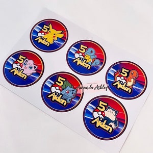 P0k3m0n Aufkleber, P!ka Gastgeschenke, P0k3ball Geburtstagsparty Aufkleber