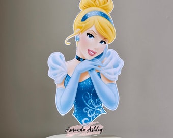 Cinderella Princess Inspired Cake Topper, Cupcake Toppers, Princess Cake Topper, Blue Princess Birthday, Pumpkin Carriage Princess Birthday