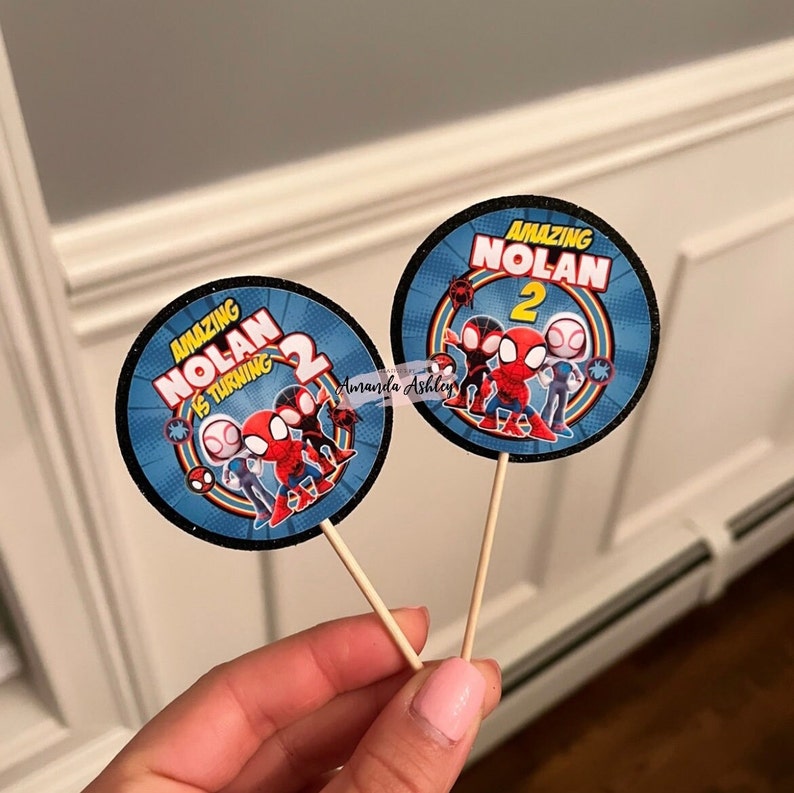 Spiderman Cupcake Toppers Spidey and Friends Cupcake Toppers Etsy Canada