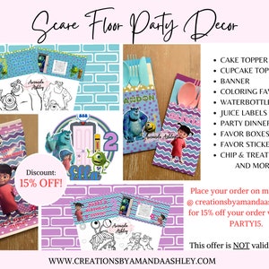 Scare Floor Favor Boxes, Monster Party, Boo Girl Birthday Party ...