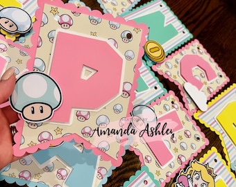 Prinzessin Birthday Banner, Pfirsiche Partyzubehör, rosa Prinzessin Partydekoration, Prinzessin Geburtstag