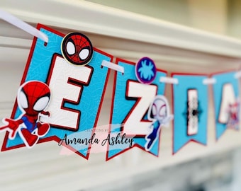 Spider Banner, Spider man Banner, Spidey Birthday, Spidey Party, Spidey Party Supplies