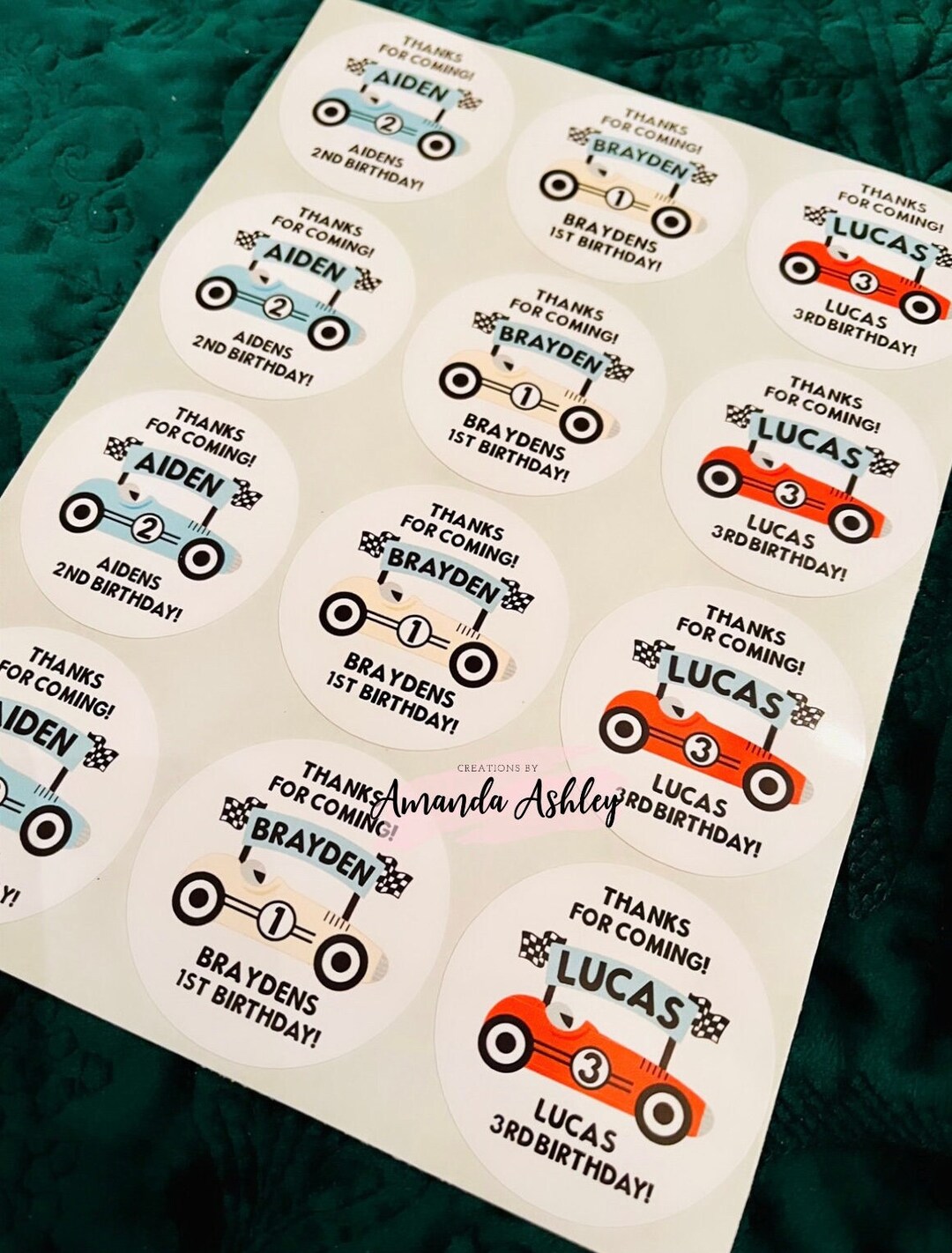 Vintage Car Party Stickers, Vintage Car Birthday Party, Vintage Car