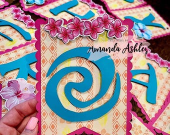 Moana Girlande, Wasserprinzessin, Way of Water Geburtstagsbanner, Wayfinder Partygirlande, Moana Geburtstagsparty Dekoration