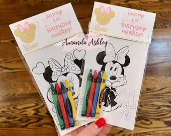 Minnie Coloring Pages, Minnie Inspired Coloring Pages, Princess Birthday, Minnie Party Favors, Coloring Favors, Party Supplies, Party Decor