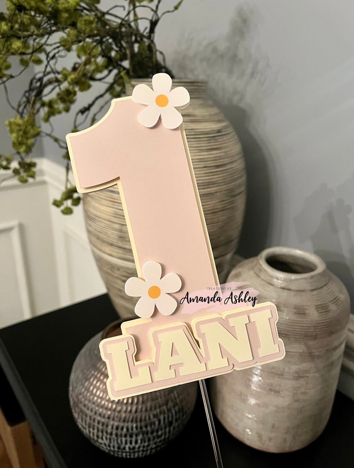 Boho Daisy Cake Topper Boho Birthday Onederful Birthday Etsy