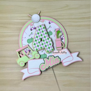 Golf Cake Topper, Hole in One Cake Topper, Girls Golf Birthday Supplies, Golf Birthday Decorations, PAR-Tee Time