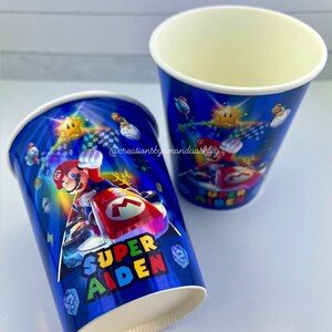 Bicchieri per feste di Mario Kart, stoviglie di Mario Kart, decorazioni da corsa, feste di auto da corsa, compleanno dei fratelli, bomboniere per feste di corsa, articoli per feste di Mario