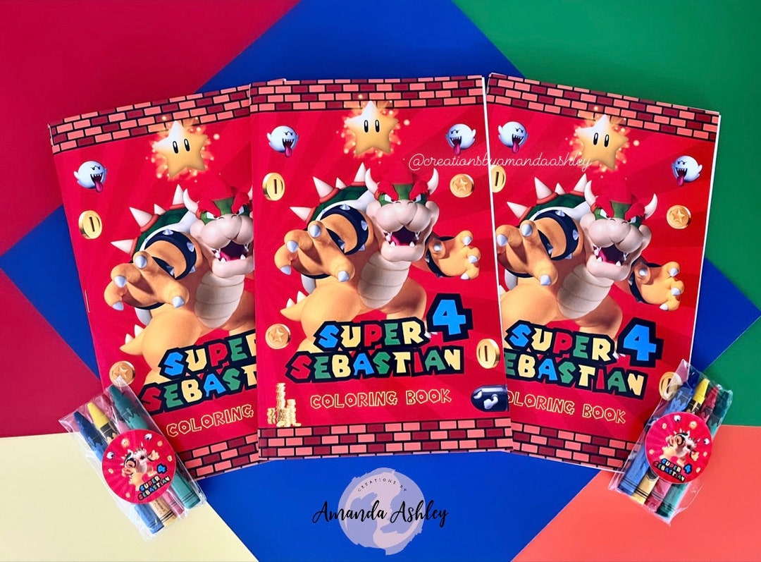 Bowser Coloring Books, Bowser Coloring Favors, Bowser Decor, Bowser