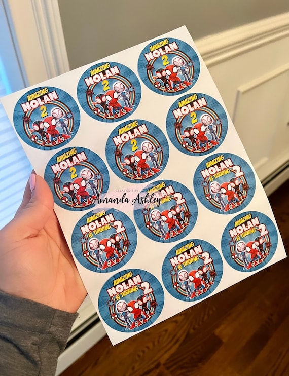 Spidey and Friends Party Stickers, Spiderman Favor Stickers, Spidey and  Friends Birthday, Spidey and Friends Party Supplies 