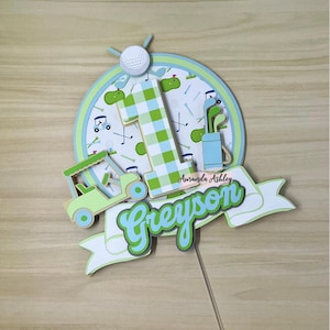 Golf Cake Topper, Hole in One Cake Topper, Boys Golf Birthday Supplies, Golf Birthday Decorations