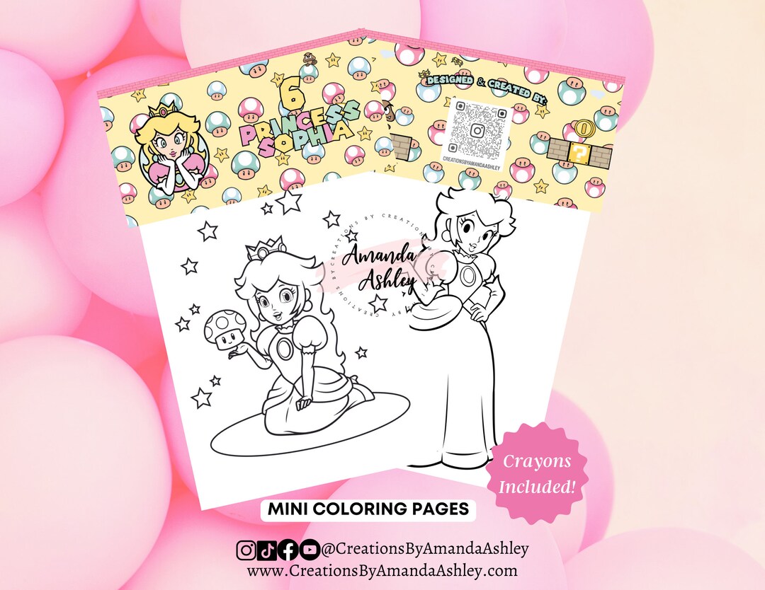 Peach Coloring Pages, Mini Coloring Pages, Princess Birthday, Peach ...