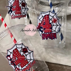 Spiderman-feestbekers, Miles Morales-feestbekers, Spidey-feestbekers, Spiderman-feest, Spiderman-feestgunsten, aangepast Spiderman-feestdecor