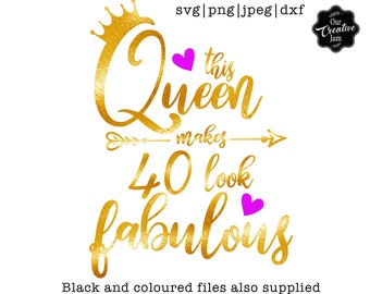 40th Birthday Queen Etsy