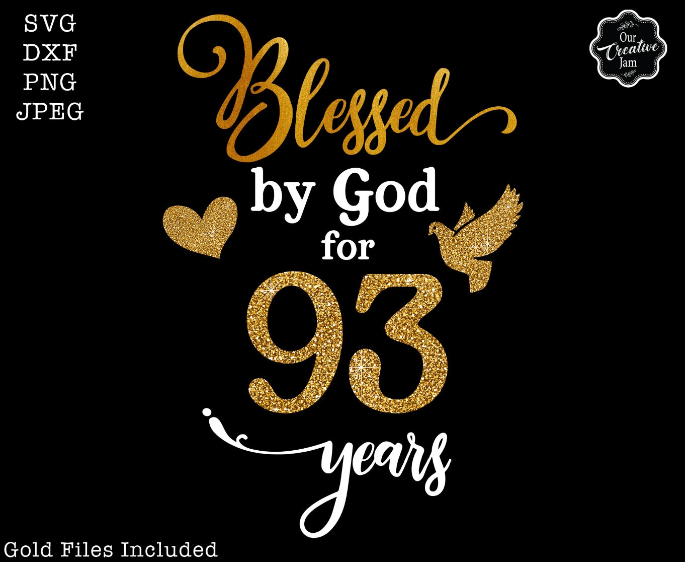 Blessed by God for 93 Years Svg, Grandma Birthday Svg, 93rd Svg Woman ...