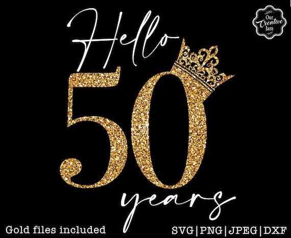 Hallo 50 svg vijftig svg 50e verjaardag - Etsy België