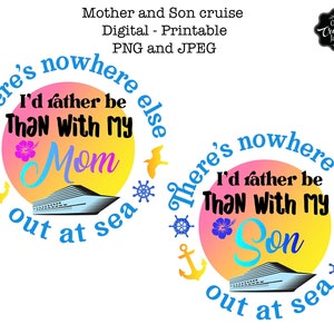 Druckbare Mama und Sohn Kreuzfahrt digitale Dateien png und jpeg. Kreuzfahrt Sublimation, Kreuzfahrt digitaler Download, druckbare Kreuzfahrt Shirts