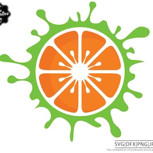Orange splash svg, orange slice svg, citrus svg, orange fruit svg, fruit slices svg, fresh svg designs, summer fruit svg, splash svg