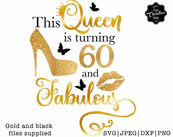 Deze koningin wordt 60 & fabulous SVG, 60 en fabulous svg, 60e verjaardag svg voor vrouwen, 60e verjaardag svg, 60 jaar oude svg, zestig verjaardag svg
