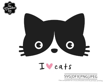 I love cats svg, crazy cat lady svg, cat lover svg, black cat svg, funny cat svg, cute cat clipart, cat tshirt design, cat lady svg