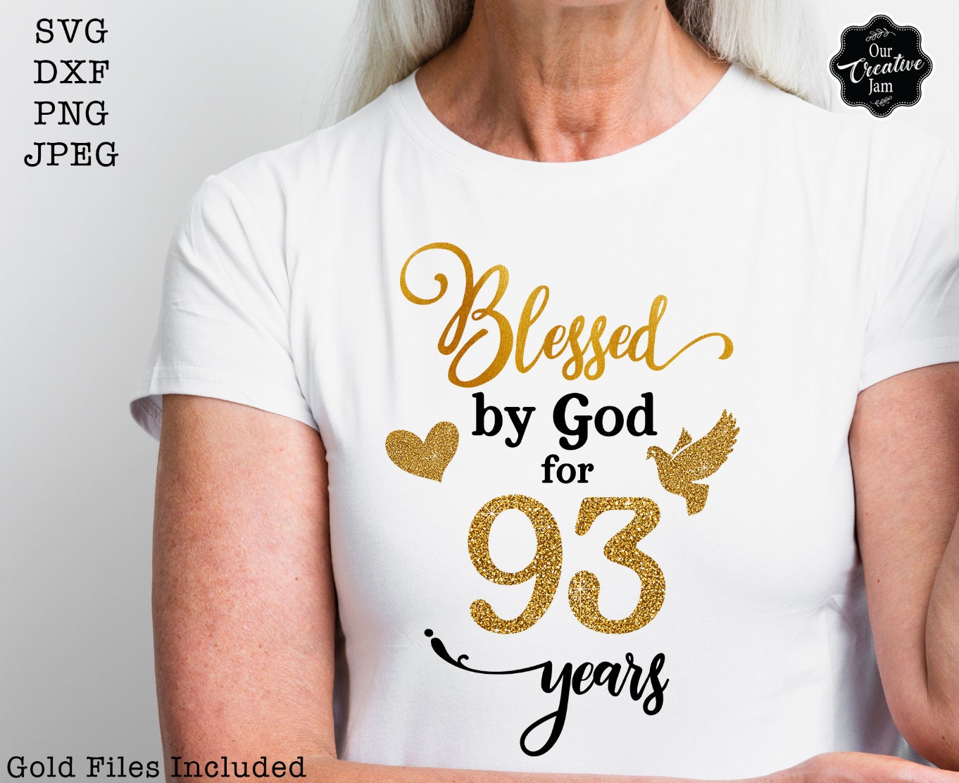 Blessed by God for 93 Years Svg, Grandma Birthday Svg, 93rd Svg Woman ...