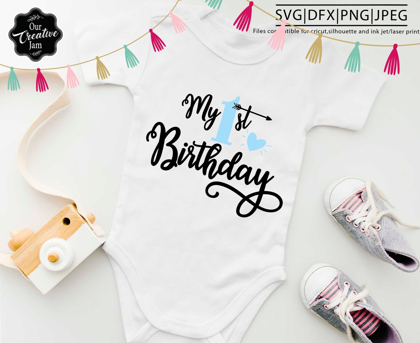 My First Birthday Svg, One Year Old Svg, Cake Topper Svg Boy or Girl