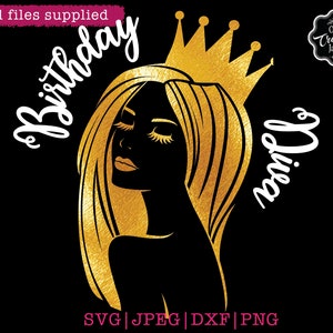 Anniversaire Diva SVG, anniversaire diva chemise svg, anniversaire diva svg pour femmes noires, fichiers diva svg pour cricut, anniversaire reine avec couronne svg