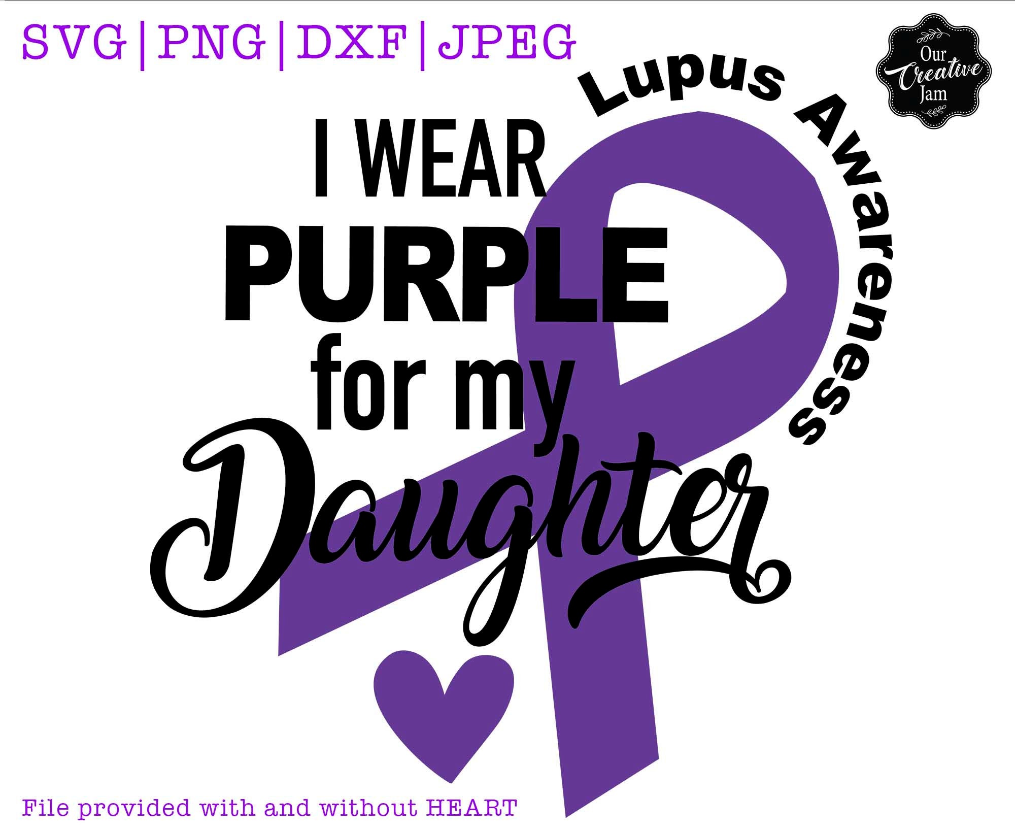 I Wear purple for my Mom awareness ribbon SVG Png - SvgSquad