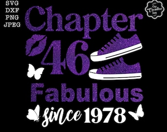 Chapter 46 fabulous since 1978 svg, 46th birthday svg, Chapter 46 svg, Cricut chapter 46 svg, 1978 svg, 46 and fabulous svg, Chapter 46 png