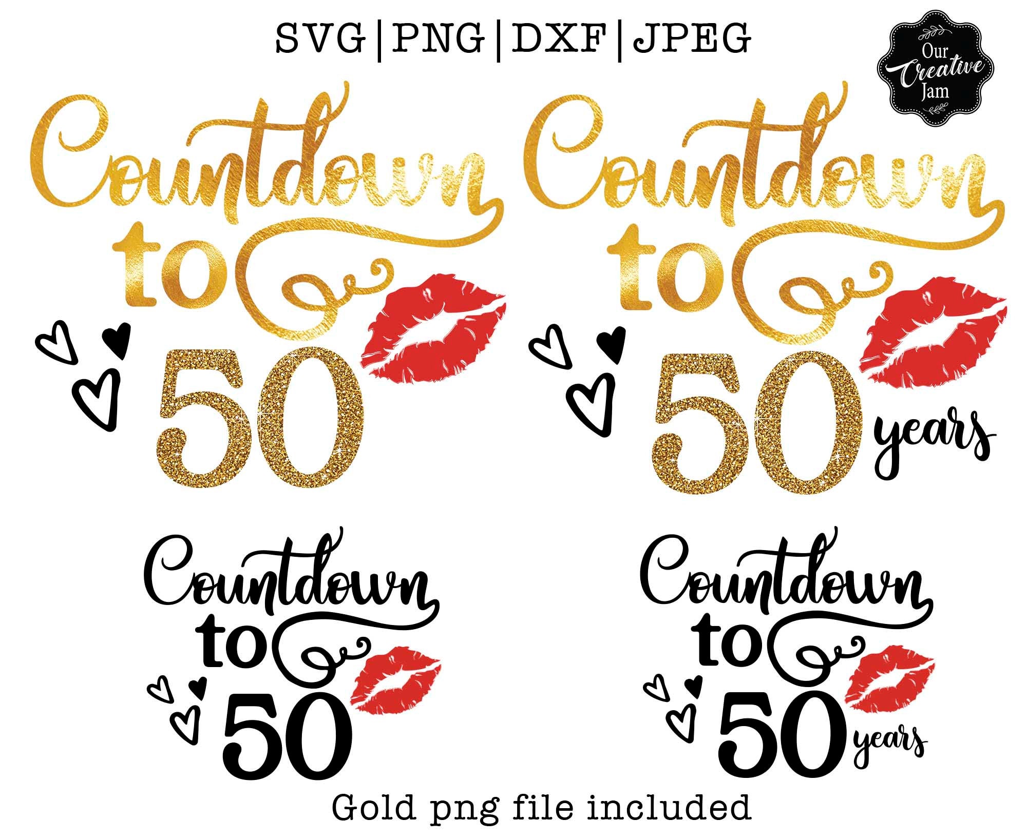 Countdown zu 50 Jahre Svg 50. Geburtstag Svg für Frauen 50. Etsy