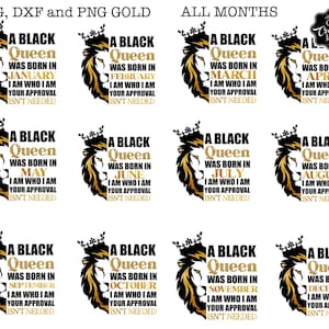 A Black QUEEN SVG bundle, black queen I am who I am, birthday queen png, black queen png, Black queen svg, black queen sublimation,queen png