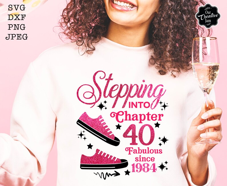 Stepping Into Chapter 40 Fabulous Since 1983 Svg, 40th Birthday Svg ...