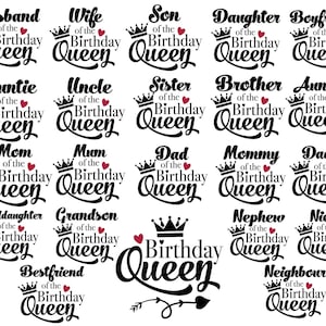 Brother of the birthday queen svg, Sister of the birthday queen svg, birthday queen shirts svg, queen birthday shirt svg,birthday bundle svg