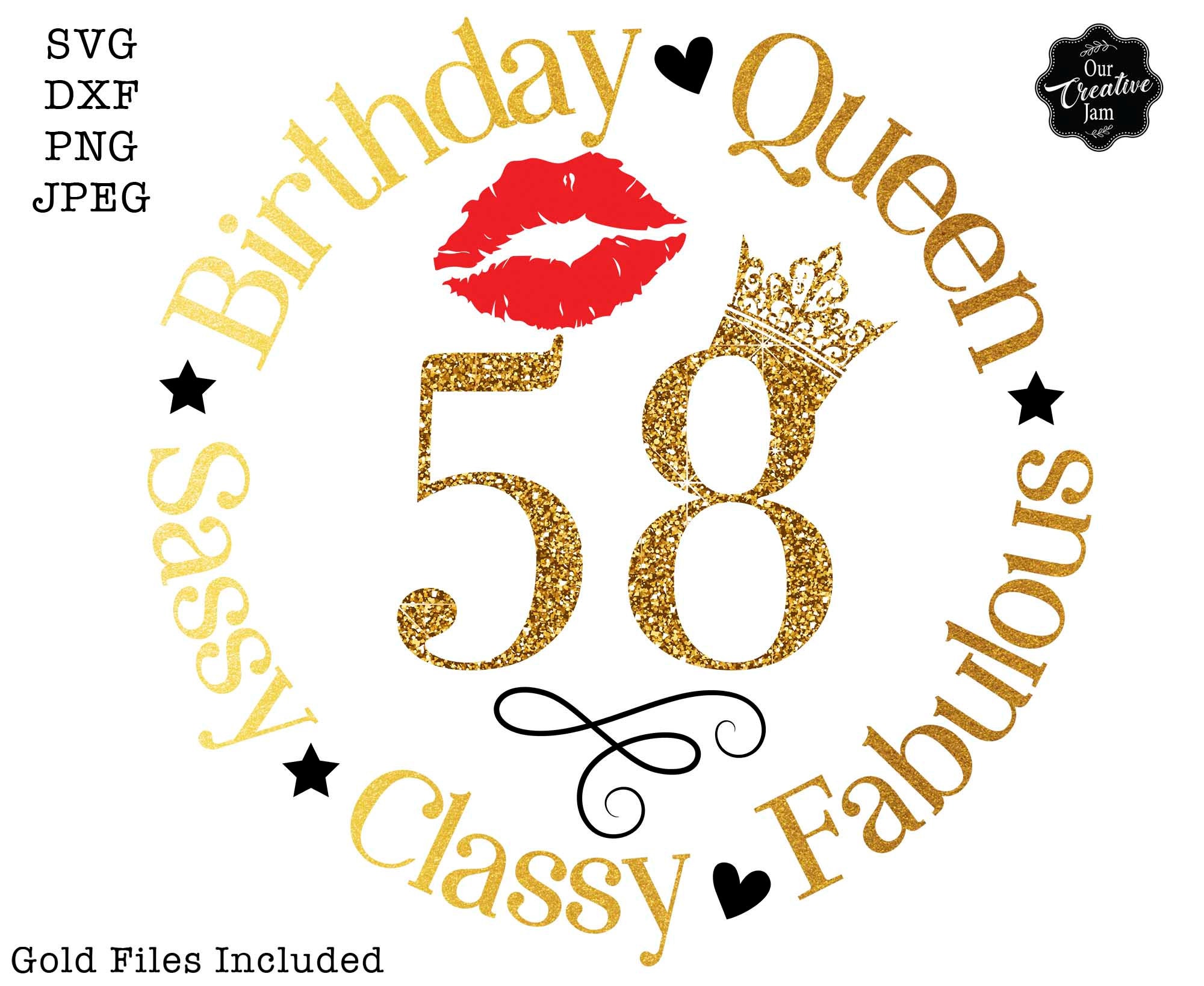 58 and Fabulous Svg, 58and Fab Svg, 58th Birthday Svg for Women, 58th ...