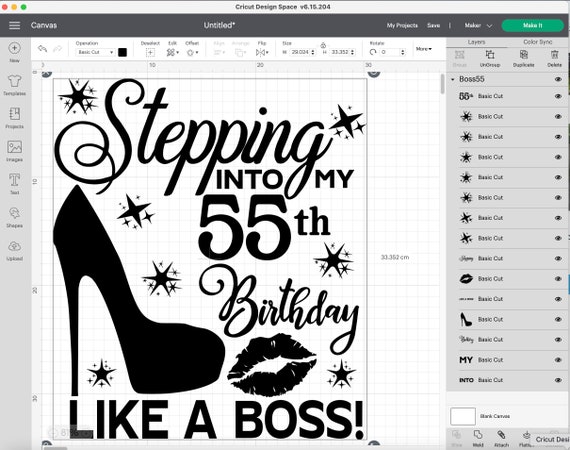 Stepping Into My 55th Like a Boss SVG, 55th Birthday Svg, 55