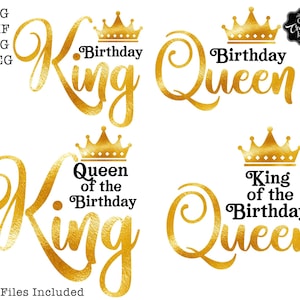 Birthday King svg, Birthday Queen svg, Queen of the Birthday king svg, King of the Birthday Queen svg, Family birthday SVG, King Queen svg