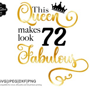 Esta rainha faz 72 parecer fabuloso svg, 72 e fabuloso svg, 72º aniversário svg para mulheres, 72º aniversário svg, 72 anos svg, setenta e dois svg