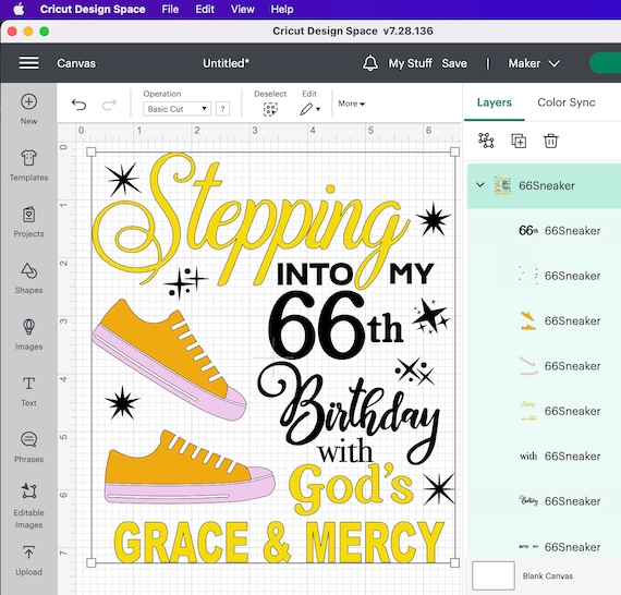 Stepping Into My 66th With God's Grace and Mercy SVG, 66th