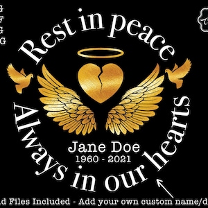 In loving memory svg, Rip svg, Memorial svg, In memory svg, Rest In Peace svg, funeral svg, sympathy svg, Loss svg,angel wings svg,decal svg