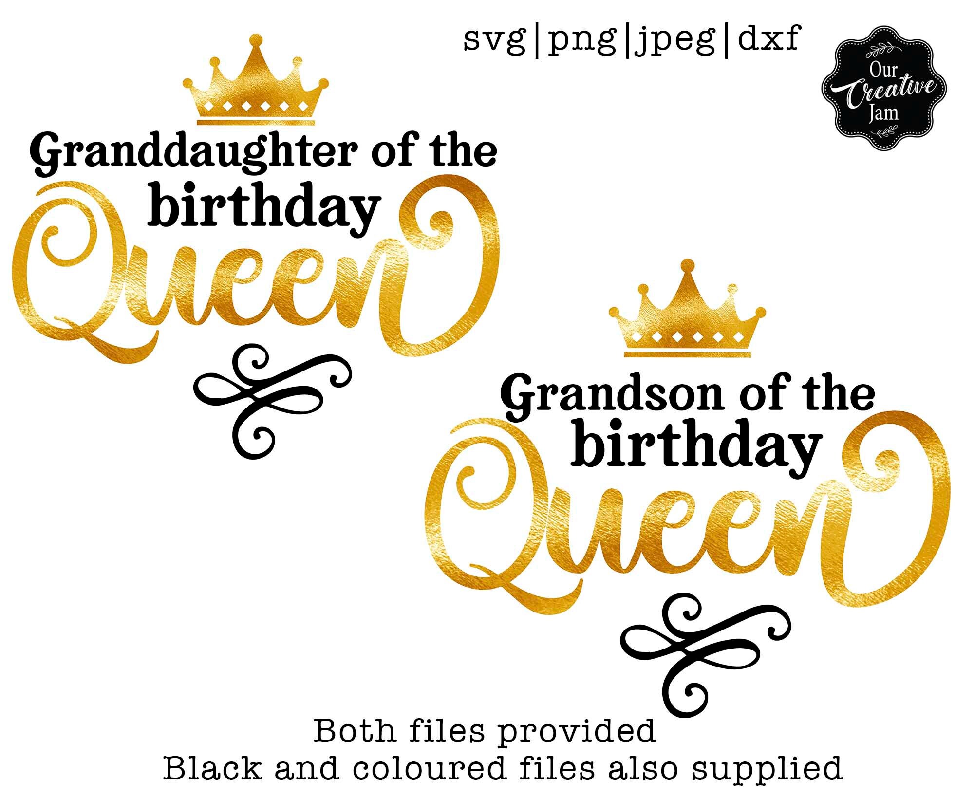 Granddaughter/son of the Birthday Queen Svg Birthday Queen - Etsy