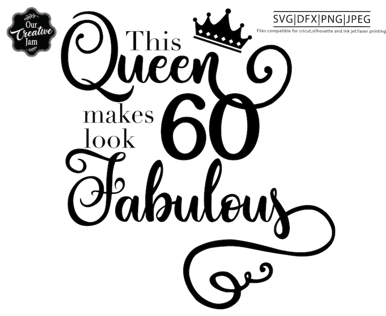 This queen makes 60 look fabulous svg60 and fabulous svg60th | Etsy